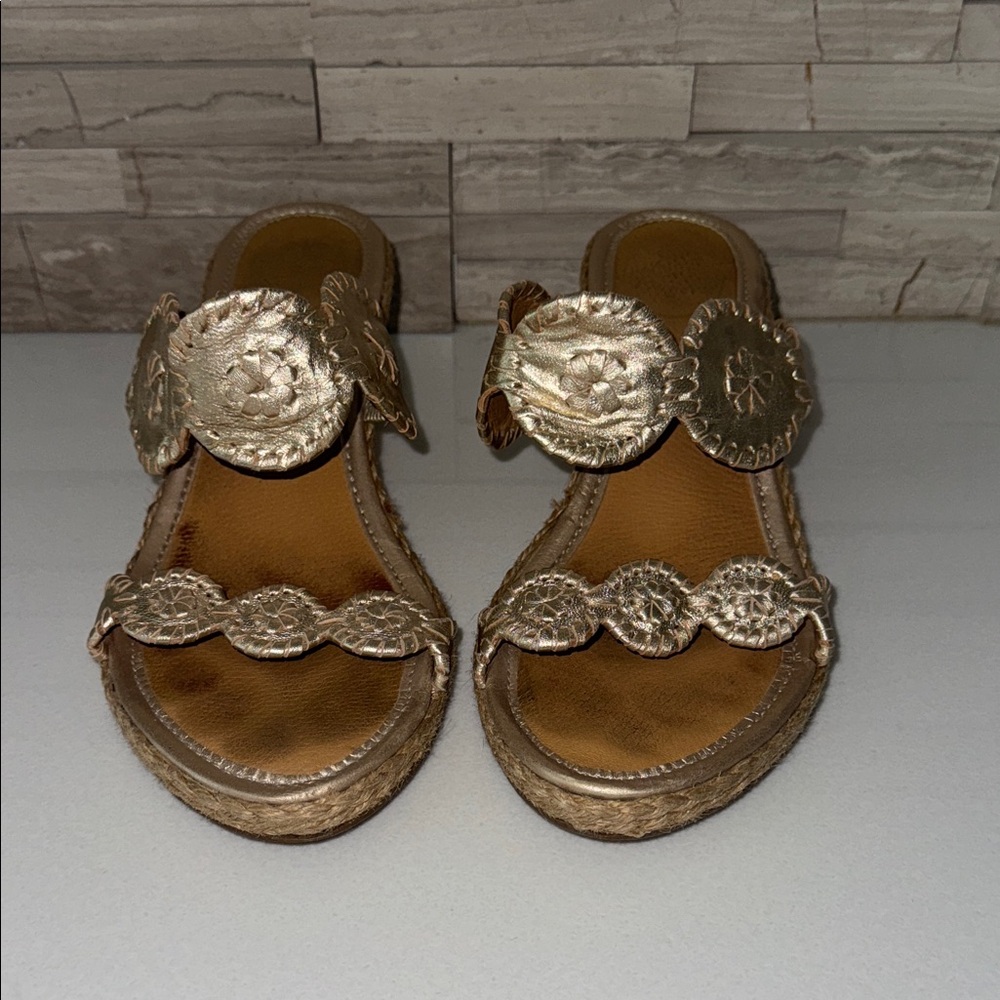 Jack Rogers Gold Espadrille Sandals